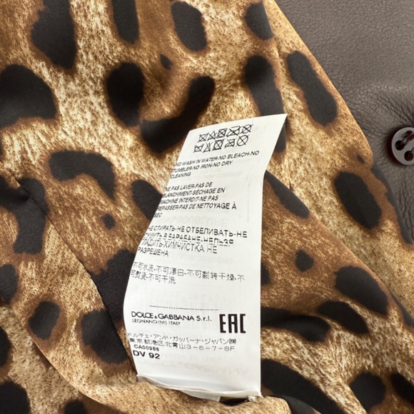 NWT Dolce & Gabbana Brown Long Collared Belted Long Leather Coat Jacket - Picture 13 of 13